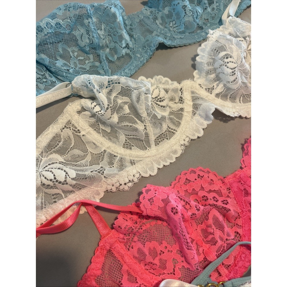 Bra And‎ Panties Set Small Pink Blue White - Picture 5 of 7